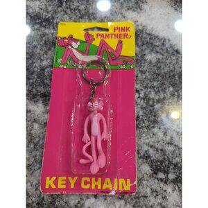 VINTAGE 1980 "NEW CARDED" PINK PANTHER KEY CHAIN NOS